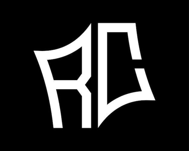 El diseño del logotipo de la letra RC es arte vectorial