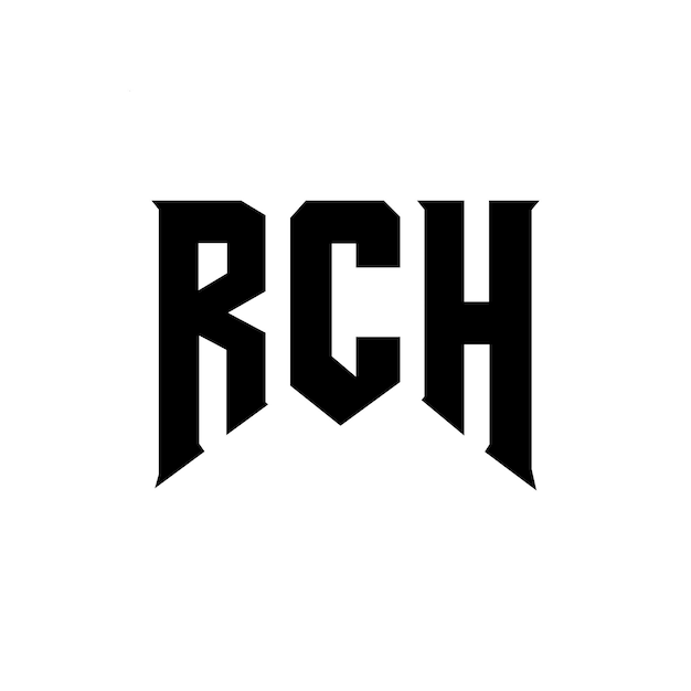 Diseño de logotipo de letra RCH para la empresa de tecnología RCH diseño de logotipo combinación de colores blanco y negro RCH logotipo RCH vector RCH diseño RCH icono RCH alfabeto RCH tipografía diseño del logotipo