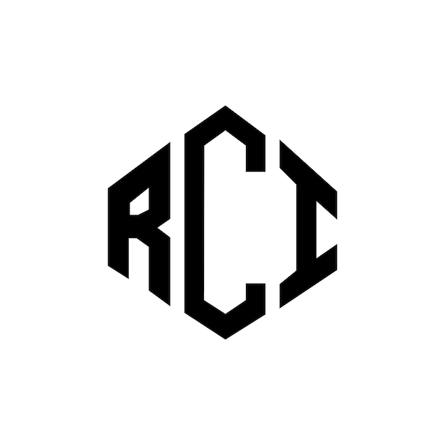 Diseño de logotipo de letra RCI con forma de polígono RCI polígono y forma de cubo diseño de logotipo RCI hexágono modelo de logotipo vectorial colores blanco y negro RCI monograma negocio y logotipo de bienes raíces