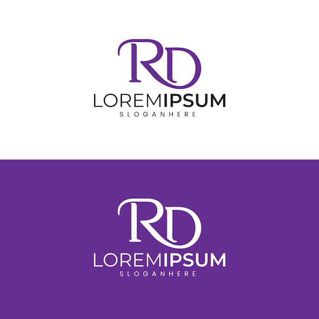 Vector diseño de logotipo de letra rd minimalista moderno