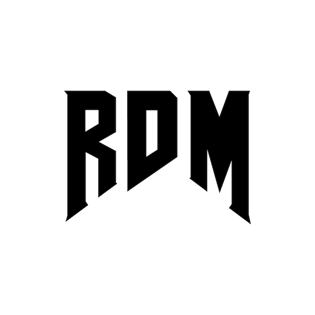 Diseño de logotipo de letra RDM para la empresa de tecnología RDM Diseño del logotipo de combinación de colores blanco y negro
