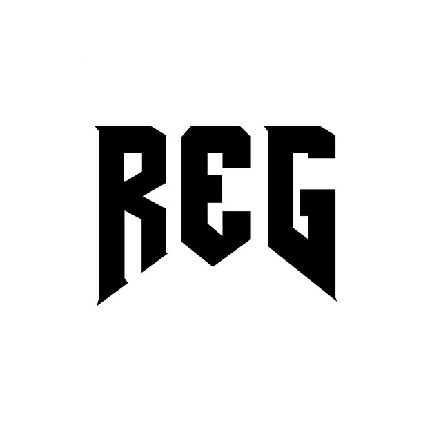 Diseño de logotipo de letra REG para la empresa de tecnología REG diseño de logotipo en blanco y negro combinación de colores REG logotipo REG vector REG diseño REG icono REG alfabeto REG tipografía diseño de Logotipo