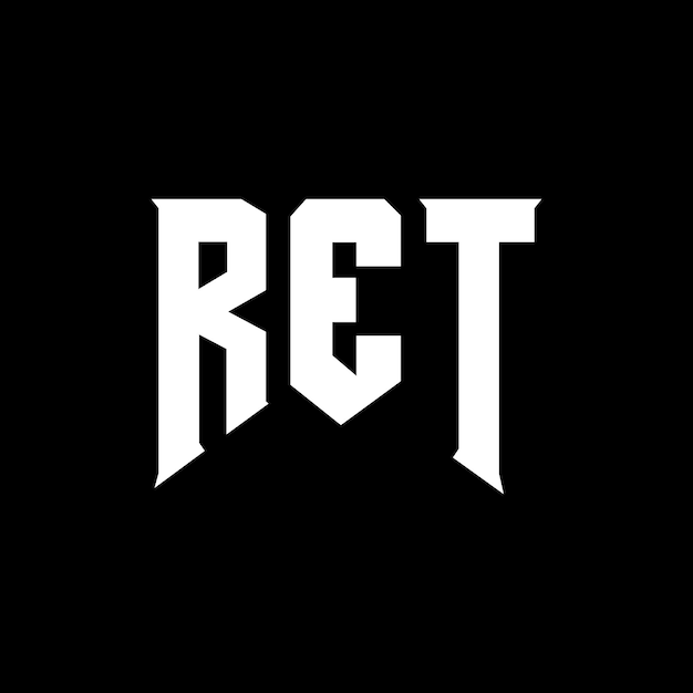 Diseño de logotipo de letra RET para la empresa de tecnología RET diseño de logotipo combinación de colores blanco y negro RET logotipo RET vector RET diseño RET icono RET alfabeto RET tipografía diseño de logotip
