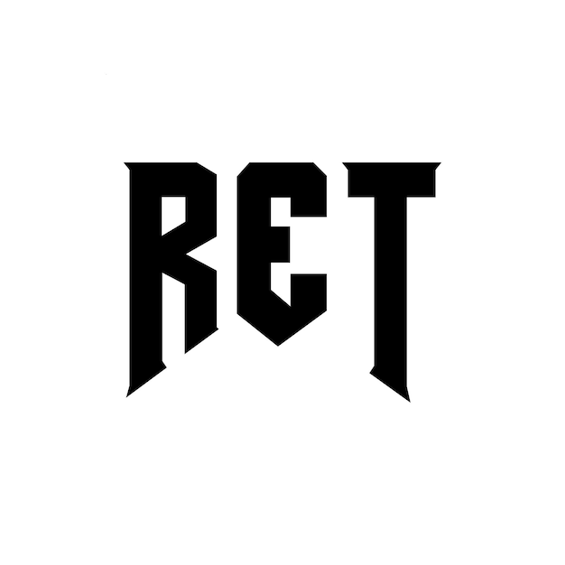 Diseño de logotipo de letra RET para la empresa de tecnología RET diseño de logotipo combinación de colores blanco y negro RET logotipo RET vector RET diseño RET icono RET alfabeto RET tipografía diseño de logotip