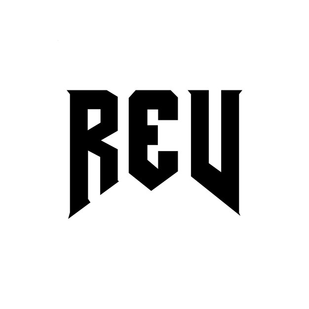 Diseño de logotipo de letra REV para una empresa de tecnología Diseño de Logotipo REV combinación de colores blanco y negro Diseño de LOGO REV Vector REV Diseño de Icono REV Alfabeto REV Tipografía