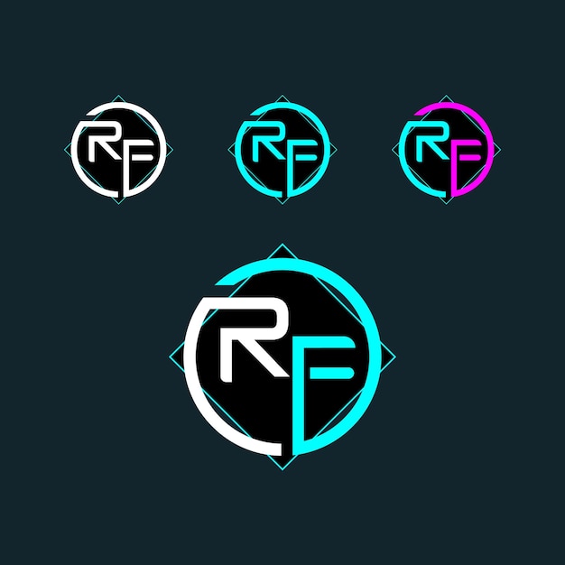 Diseño de logotipo de letra RF o FR con forma moderna