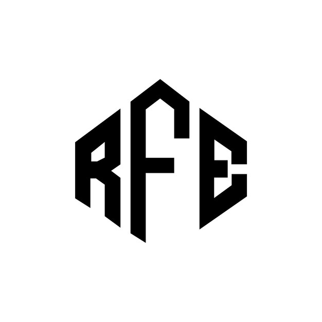 Diseño del logotipo de la letra RFE con forma de polígono RFE poligono y forma de cubo diseño del logotipo RFE hexágono modelo de logotipo vectorial colores blanco y negro RFE monograma negocio y logotipo de bienes raíces