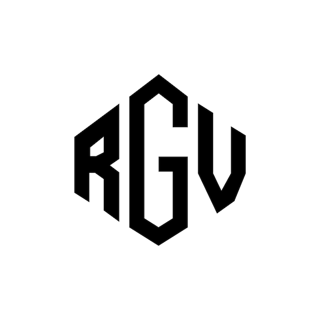 Diseño de logotipo de letra RGV con forma de polígono RGV polígono y forma de cubo diseño de logotipo vectorial RGV hexágono plantilla de logotipo colores blanco y negro RGV monograma de negocios y logotipo de bienes raíces