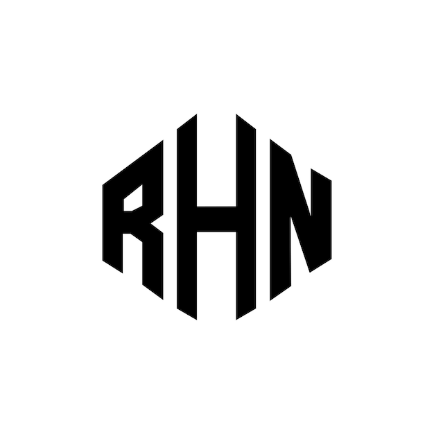 Diseño del logotipo de la letra RHN con forma de polígono RHN poligono y forma de cubo diseño del logotipo RHN hexágono patrón del logotipo vectorial colores blanco y negro RHN monograma logotipo de negocios y bienes raíces