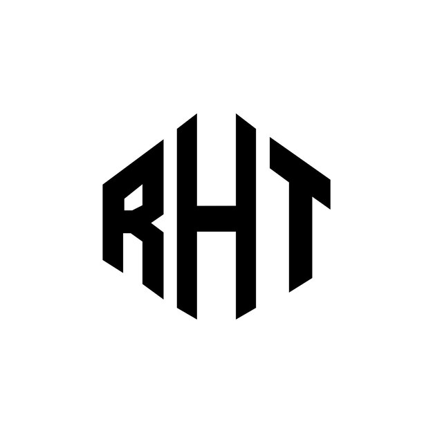 Diseño de logotipo de letra RHT con forma de polígono RHT polígono y forma de cubo diseño de logotipo RHT hexágono patrón de logotipo vectorial colores blanco y negro RHT monograma logotipo de negocios y bienes raíces