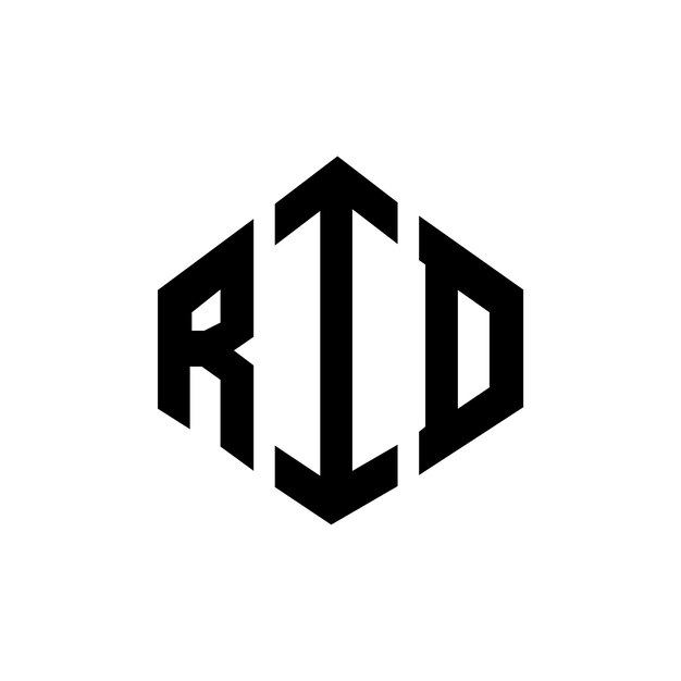 Diseño del logotipo de la letra RID con forma de polígono RID poligono y forma de cubo diseño del logotipo RID hexágono modelo de logotipo vectorial colores blanco y negro RID monograma negocio y logotipo de bienes raíces