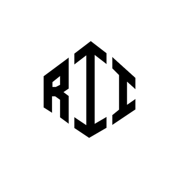 Diseño de logotipo de letra RII con forma de polígono RII polígono y forma de cubo diseño de logotipo RII hexágono modelo de logotipo vectorial colores blanco y negro RII monograma logotipo de negocios e inmobiliario
