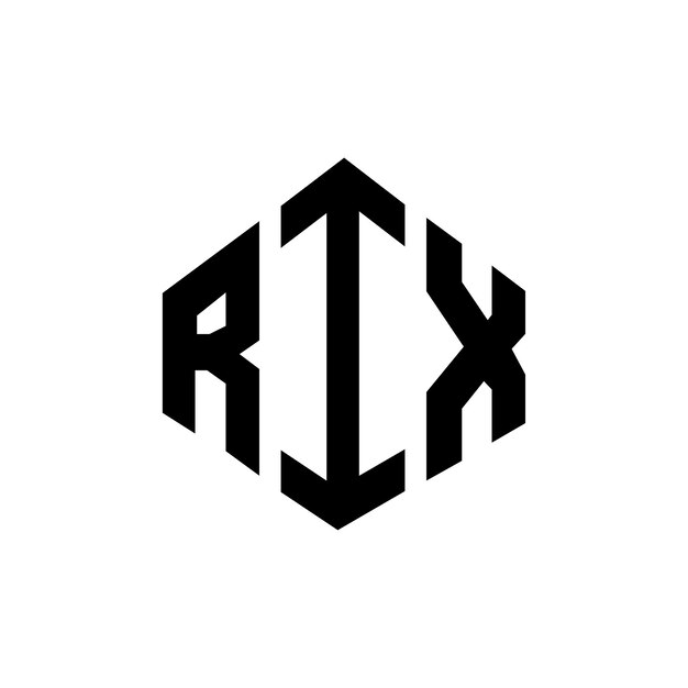 Diseño del logotipo de la letra RIX con forma de polígono RIX diseño del logotipo en forma de póligono y cubo RIX hexágono plantilla del logotipo vectorial colores blanco y negro RIX monograma logotipo de negocios e inmobiliario