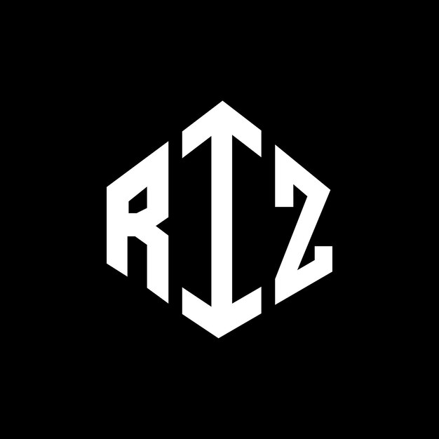 Diseño del logotipo de la letra RIZ con forma de polígono RIZ diseño del logotipo en forma de póligono y cubo RIZ hexágono modelo de logotipo vectorial colores blanco y negro RIZ monograma logotipo de negocios e inmobiliario