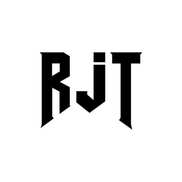 Diseño de logotipo de letra RJT para la compañía de tecnología RJT diseño de logotipo combinación de colores blanco y negro RJT logotipo RJT vector RJT diseño RJT icono RJT alfabeto RJT tipografía diseño de logotip