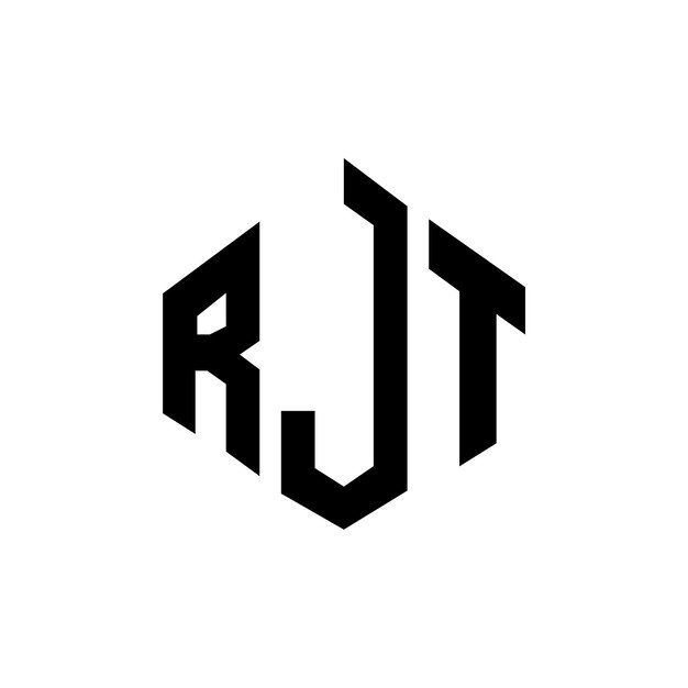 Diseño de logotipo de letra RJT con forma de polígono RJT polígono y forma de cubo diseño de logotipo RJT hexágono patrón de logotipo vectorial colores blanco y negro RJT monograma negocio y logotipo de bienes raíces
