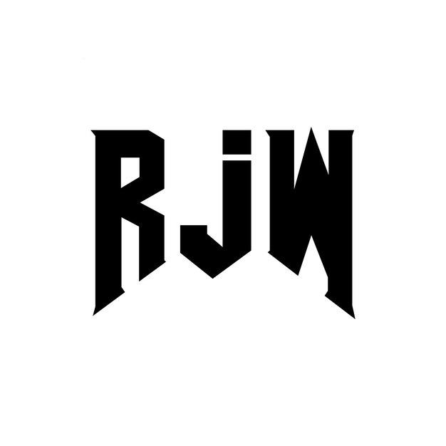 Diseño de logotipo de letra RJW para una empresa de tecnología Diseño del logotipo RJW combinación de colores blanco y negro RJW logotipo vector RJW diseño RJW icono RJW alfabeto RJW tipografía diseño del logotipo