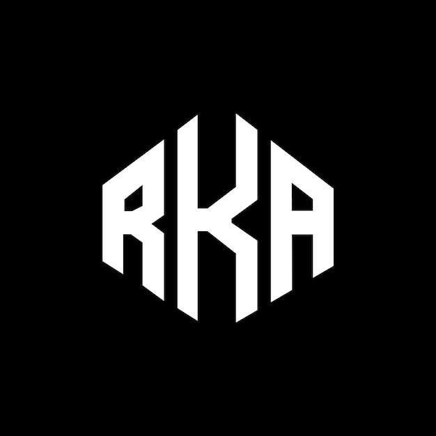 Diseño de logotipo de letra RKA con forma de polígono RKA polígono y forma de cubo diseño de logotipo RKA hexágono patrón de logotipo vectorial colores blanco y negro RKA monograma negocio y logotipo de bienes raíces