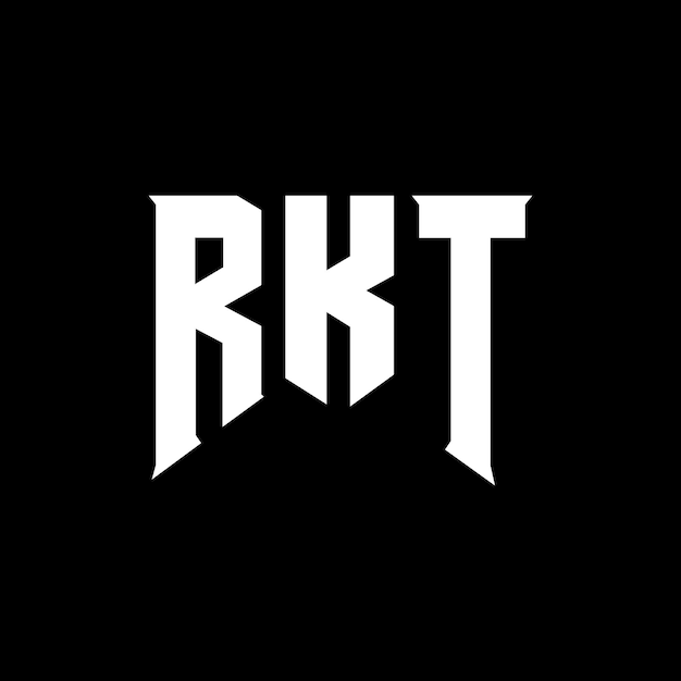 Diseño de logotipo de letra RKT para la compañía de tecnología RKT diseño de logotipo combinación de colores blanco y negro RKT logotipo RKT vector RKT diseño RKT icono RKT alfabeto RKT tipografía diseño del logotipo
