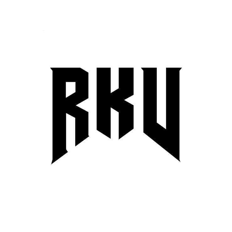 Vector diseño de logotipo de letra rkv para una empresa de tecnología diseño del logotipo rkv combinación de colores blanco y negro rkv vector rkv diseño rkv icono rkv alfabeto rkv tipografía diseño del logotipo