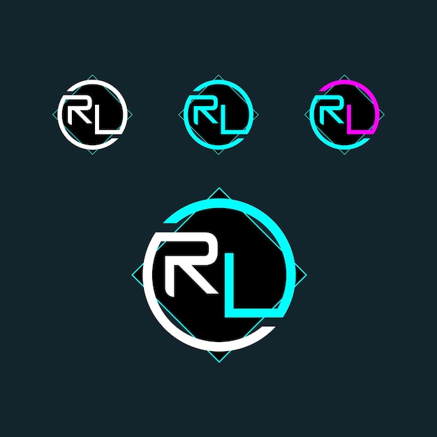 Diseño de logotipo de letra RL o LR con forma moderna