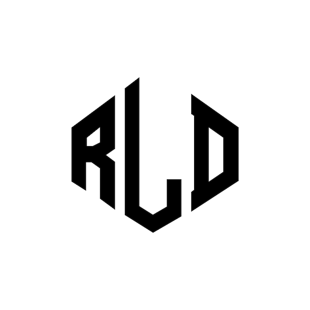 Diseño del logotipo de la letra RLD con forma de polígono RLD diseño del logotipo en forma de póligono y cubo RLD hexágono modelo de logotipo vectorial colores blanco y negro RLD monograma logotipo de negocios e inmobiliario