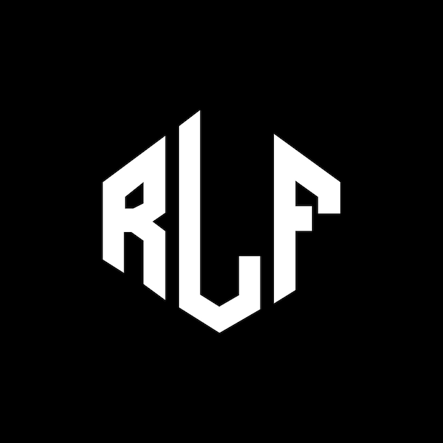 Diseño del logotipo de la letra RLF con forma de polígono RLF poligono y forma de cubo diseño del logotipo RLF hexágono modelo de logotipo vectorial colores blanco y negro RLF monograma de negocios y logotipo inmobiliario