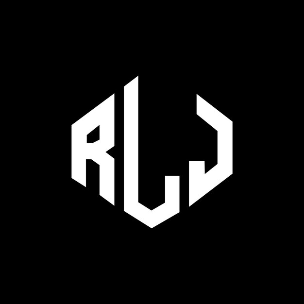 Diseño de logotipo de letra RLJ con forma de polígono RLJ polígono y forma de cubo diseño de logotipo RLJ hexágono patrón de logotipo vectorial colores blanco y negro RLJ monograma de negocios y logotipo de bienes raíces