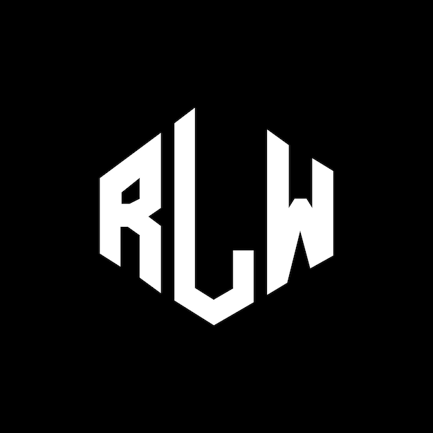 Diseño de logotipo de letra RLW con forma de polígono RLW poligono y forma de cubo diseño de logotipo RLW hexágono patrón de logotipo vectorial colores blanco y negro RLW monograma logotipo de negocios e inmobiliario