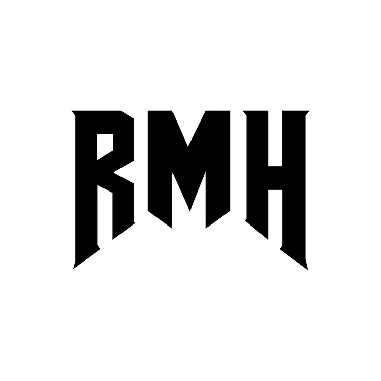 Vector diseño de logotipo de letra rmh para una empresa de tecnología diseño del logotipo rmh combinación de colores blanco y negro logotipo rmh vector rmh diseño icono rmh alfabeto rmh tipografía diseño del logotipo