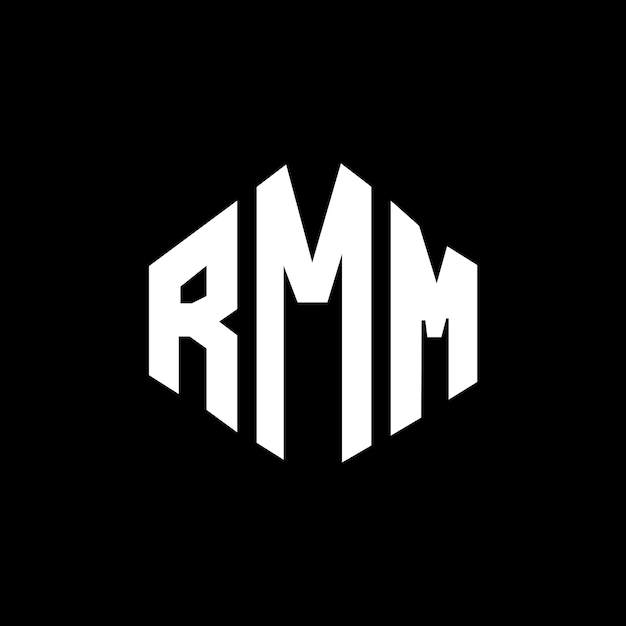 Diseño de logotipo de letra RMM con forma de polígono RMM polígono y forma de cubo diseño de logotipo RMM hexágono patrón de logotipo vectorial colores blanco y negro RMM monograma negocio y logotipo de bienes raíces