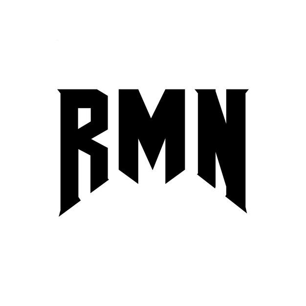 Diseño de logotipo de letra RMN para una empresa de tecnología Diseño del logotipo RMN combinación de colores blanco y negro Logotipo RMN vector RMN diseño Icono RMN alfabeto RMN tipografía diseño del logotipo