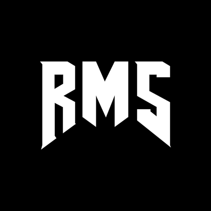 Vector diseño de logotipo de letra rms para una empresa de tecnología diseño del logotipo de rms combinación de colores blanco y negro rms logotipo rms vector rms diseño rms icono rms alfabeto rms tipografía diseño del logotipo