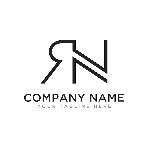 Diseño del logotipo de la letra RN