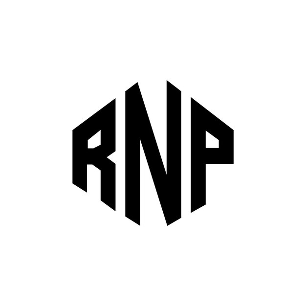 Diseño del logotipo de la letra RNP con forma de polígono RNP diseño del logotipo en forma de póligono y cubo RNP hexágono modelo de logotipo vectorial colores blanco y negro RNP monograma negocio y logotipo de bienes raíces