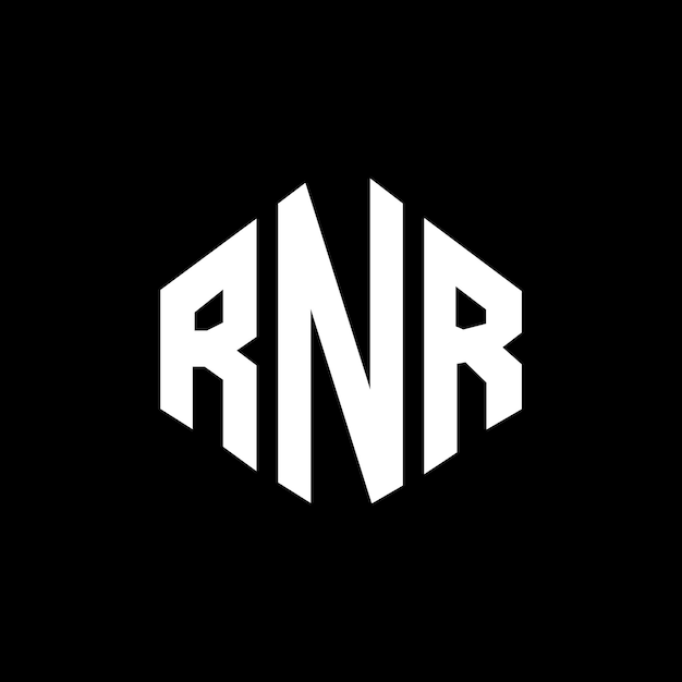 Diseño del logotipo de la letra RNR con forma de polígono RNR diseño del logotipo en forma de póligono y cubo RNR hexágono modelo de logotipo vectorial colores blanco y negro RNR monograma negocio y logotipo de bienes raíces