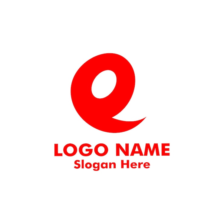 Vector diseño del logotipo de la letra roja e nombre