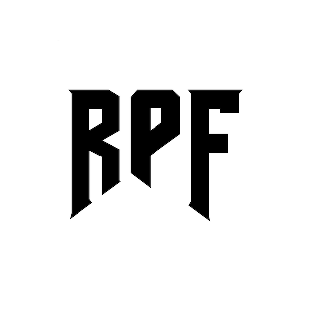 Diseño de logotipo de letra RPF para una empresa de tecnología RPF diseño de logotipo combinación de colores blanco y negro RPF logotipo RPF vector RPF diseño RPF icono RPF alfabeto RPF tipografía diseño del logotipo