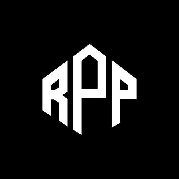 Diseño de logotipo de letra RPP con forma de polígono RPP polígono y forma de cubo diseño de logotipo RPP hexágono patrón de logotipo vectorial colores blanco y negro RPP monograma negocio y logotipo de bienes raíces