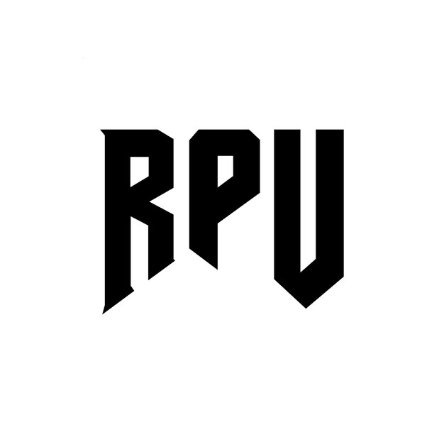 Diseño de logotipo de letra RPU para una empresa de tecnología Diseño del logotipo RPU combinación de colores blanco y negro RPU logo RPU vector RPU diseño RPU icono RPU alfabeto RPU tipografía diseño del logotipo