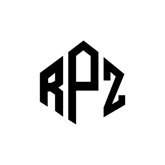 Diseño de logotipo de letra RPZ con forma de polígono RPZ polígono y forma de cubo diseño de logotipo RPZ hexágono patrón de logotipo vectorial colores blanco y negro RPZ monograma logotipo de negocios e inmobiliario