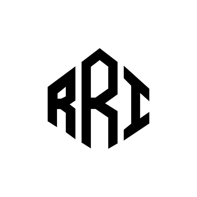 Diseño de logotipo de letra RRI con forma de polígono RRI polígono y forma de cubo diseño de logotipo RRI hexágono modelo de logotipo vectorial colores blanco y negro RRI monograma negocio y logotipo de bienes raíces