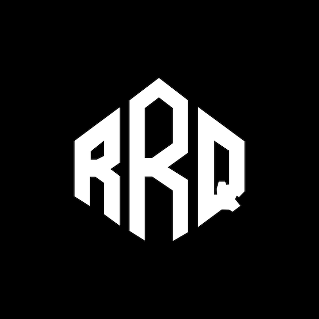 Diseño de logotipo de letra RRQ con forma de polígono RRQ polígono y forma de cubo diseño de logotipo RRQ hexágono patrón de logotipo vectorial colores blanco y negro RRQ monograma de negocios y logotipo de bienes raíces