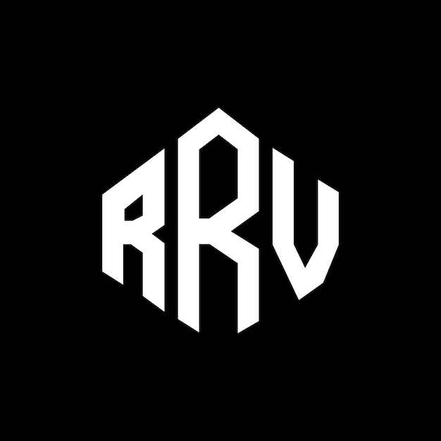 Diseño de logotipo de letra RRV con forma de polígono RRV polígono y forma de cubo diseño de logotipo RRV hexágono modelo de logotipo vectorial colores blanco y negro RRV monograma de negocios y logotipo de bienes raíces