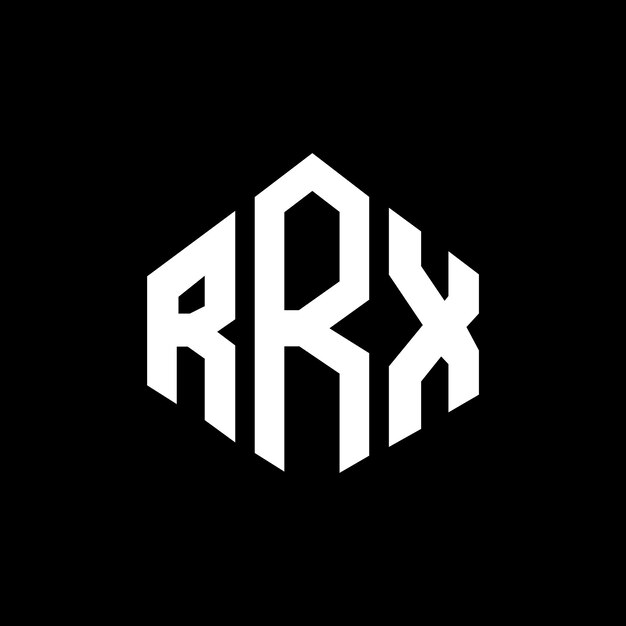 Diseño de logotipo de letra RRX con forma de polígono RRX polígono y forma de cubo diseño de logotipo vectorial RRX hexágono plantilla de logotipo colores blanco y negro RRX monograma de negocios y logotipo de bienes raíces