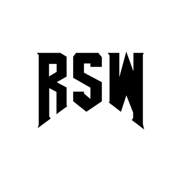 Diseño de logotipo de letra RSW para una empresa de tecnología Diseño del logotipo RSW combinación de colores blanco y negro Logotipo RSW vector diseño RSW icono RSW alfabeto RSW tipografía diseño del logotipo