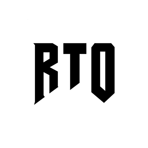 Diseño de logotipo de letra RTO para empresa de tecnología RTO diseño de logotipo RTO combinación de colores blanco y negro RTO logo RTO vector RTO diseño RTO icono RTO alfabeto RTO tipografía logotipo diseño
