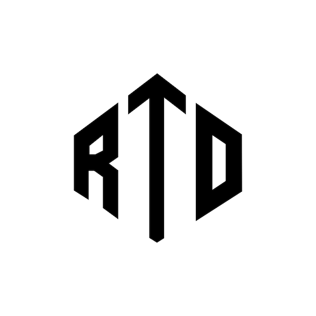 Diseño de logotipo de letra RTO con forma de polígono RTO polígono y forma de cubo diseño de logotipo RTO hexágono modelo de logotipo vectorial colores blanco y negro RTO monograma negocio y logotipo de bienes raíces