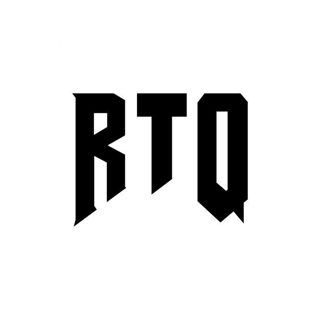 Diseño de logotipo de letra RTQ para la compañía de tecnología RTQ diseño de logotipo combinación de colores blanco y negro RTQ logotipo RTQ vector RTQ diseño RTQ icono RTQ alfabeto RTQ tipografía diseño del logotipo