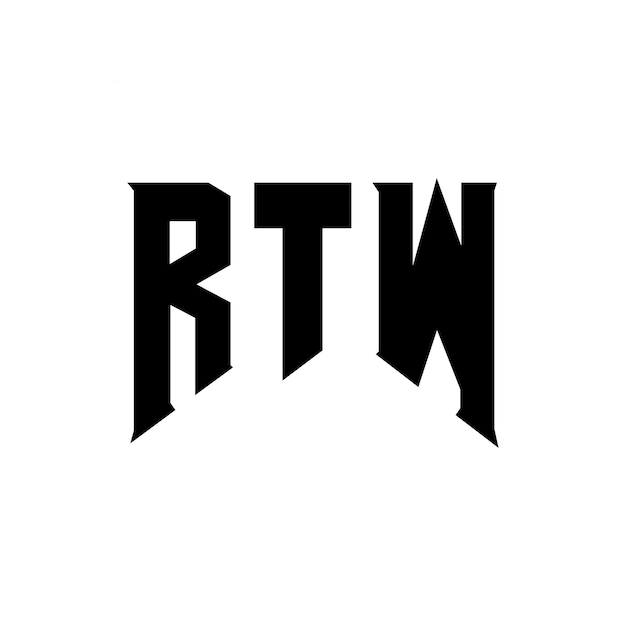 Diseño de logotipo de letra RTW para la compañía de tecnología RTW diseño de logotipo combinación de colores blanco y negro RTW logotipo RTW vector RTW diseño RTW icono RTW alfabeto RTW tipografía diseño del logotipo
